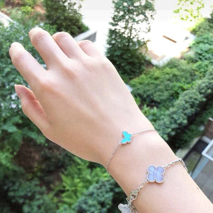 [Lucky Star]BUTTERFLY TURQUOISE BUTTERFLY BRACELET SILVER