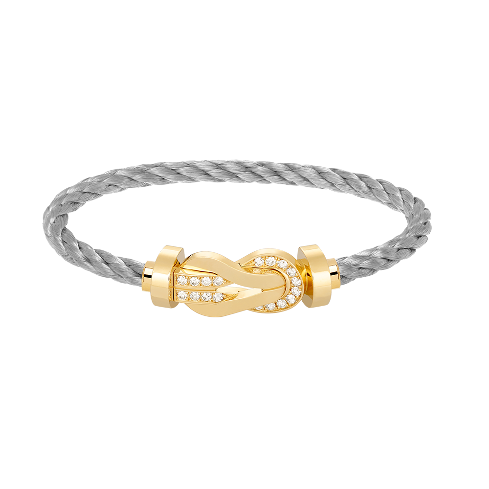 [Lucky Star]CHANCE LARGE 8 FIGURE BUCKLE HALF DIAMOND BRACELET GOLD