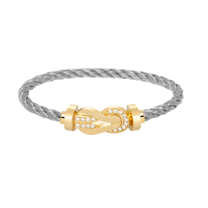 [Lucky Star]CHANCE LARGE 8 FIGURE BUCKLE HALF DIAMOND BRACELET GOLD