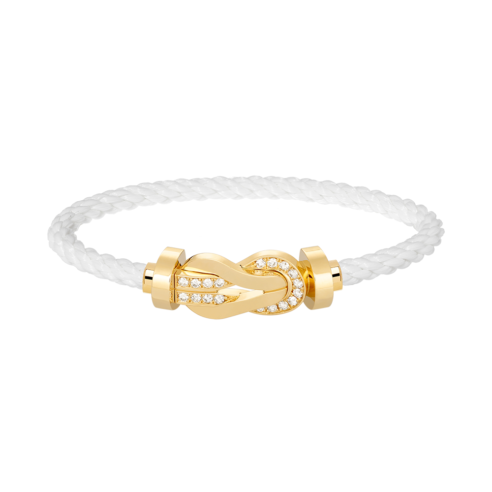 [Lucky Star]CHANCE LARGE 8 FIGURE BUCKLE HALF DIAMOND BRACELET GOLD