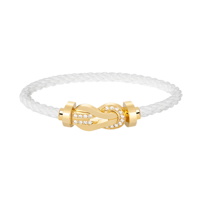 [Lucky Star]CHANCE LARGE 8 FIGURE BUCKLE HALF DIAMOND BRACELET GOLD