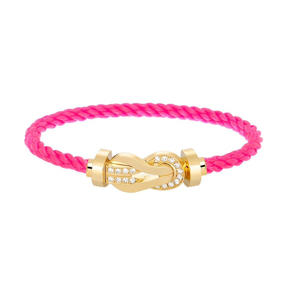 [Lucky Star]CHANCE LARGE 8 FIGURE BUCKLE HALF DIAMOND BRACELET GOLD