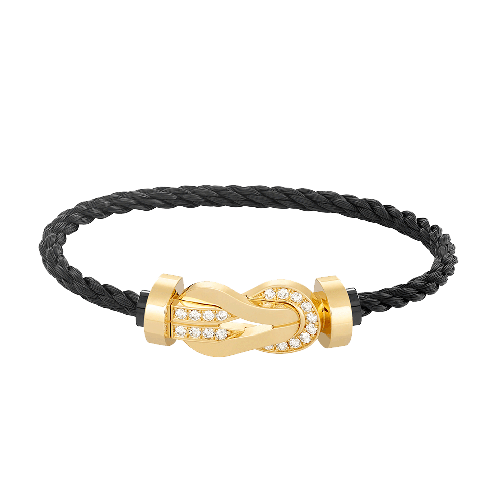 [Lucky Star]CHANCE LARGE 8 FIGURE BUCKLE HALF DIAMOND BRACELET GOLD