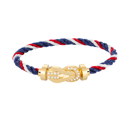 [Lucky Star]CHANCE LARGE 8 FIGURE BUCKLE HALF DIAMOND BRACELET GOLD