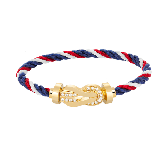 [Lucky Star]CHANCE LARGE 8 FIGURE BUCKLE HALF DIAMOND BRACELET GOLD