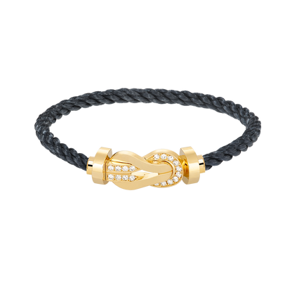 [Lucky Star]CHANCE LARGE 8 FIGURE BUCKLE HALF DIAMOND BRACELET GOLD