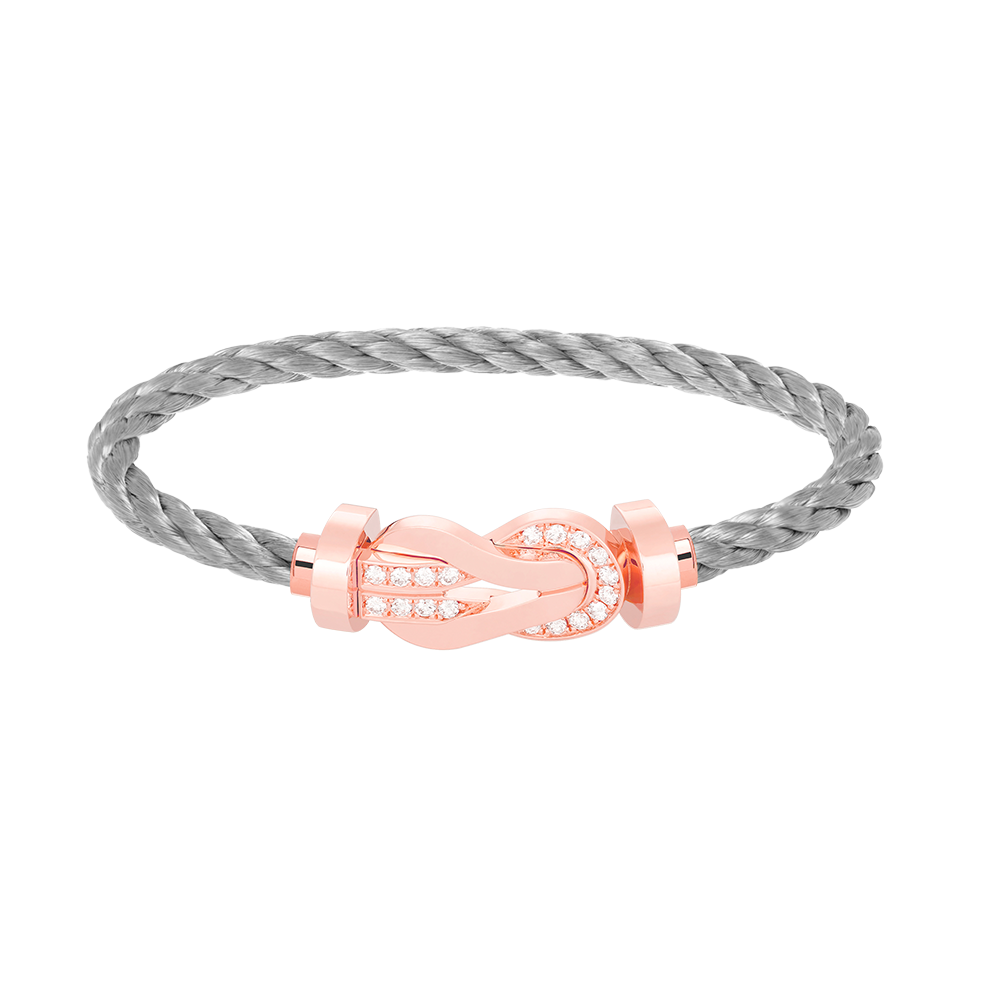 [Lucky Star]CHANCE LARGE 8 FIGURE BUCKLE HALF DIAMOND BRACELET ROSE GOLD