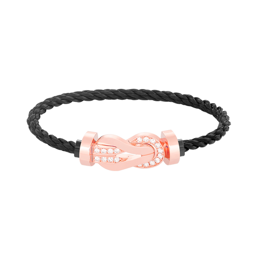 [Lucky Star]CHANCE LARGE 8 FIGURE BUCKLE HALF DIAMOND BRACELET ROSE GOLD