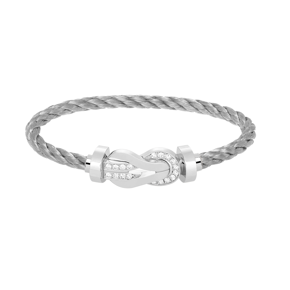 [Lucky Star]CHANCE LARGE 8 FIGURE BUCKLE HALF DIAMOND BRACELET SILVER