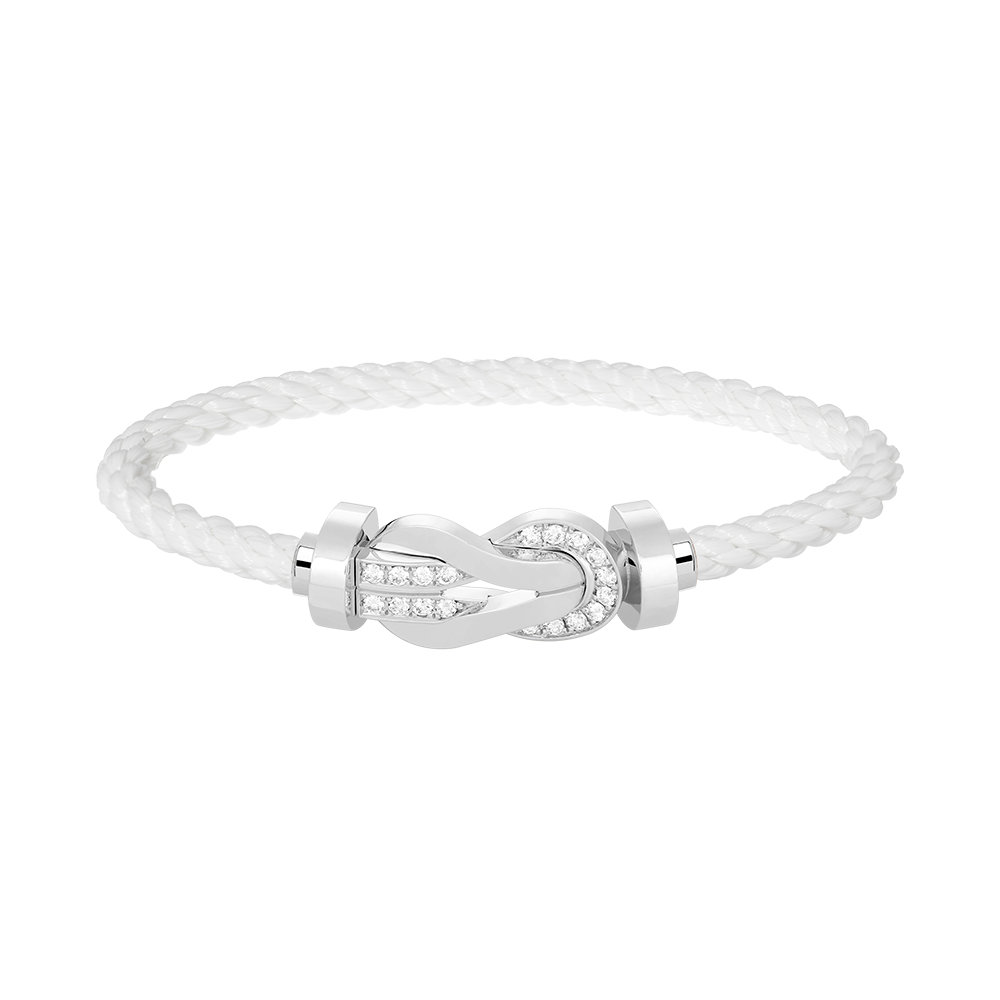 [Lucky Star]CHANCE LARGE 8 FIGURE BUCKLE HALF DIAMOND BRACELET SILVER