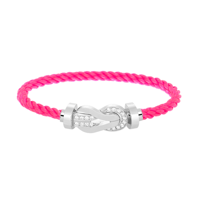 [Lucky Star]CHANCE LARGE 8 FIGURE BUCKLE HALF DIAMOND BRACELET SILVER