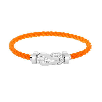 [Lucky Star]CHANCE LARGE 8 FIGURE BUCKLE HALF DIAMOND BRACELET SILVER