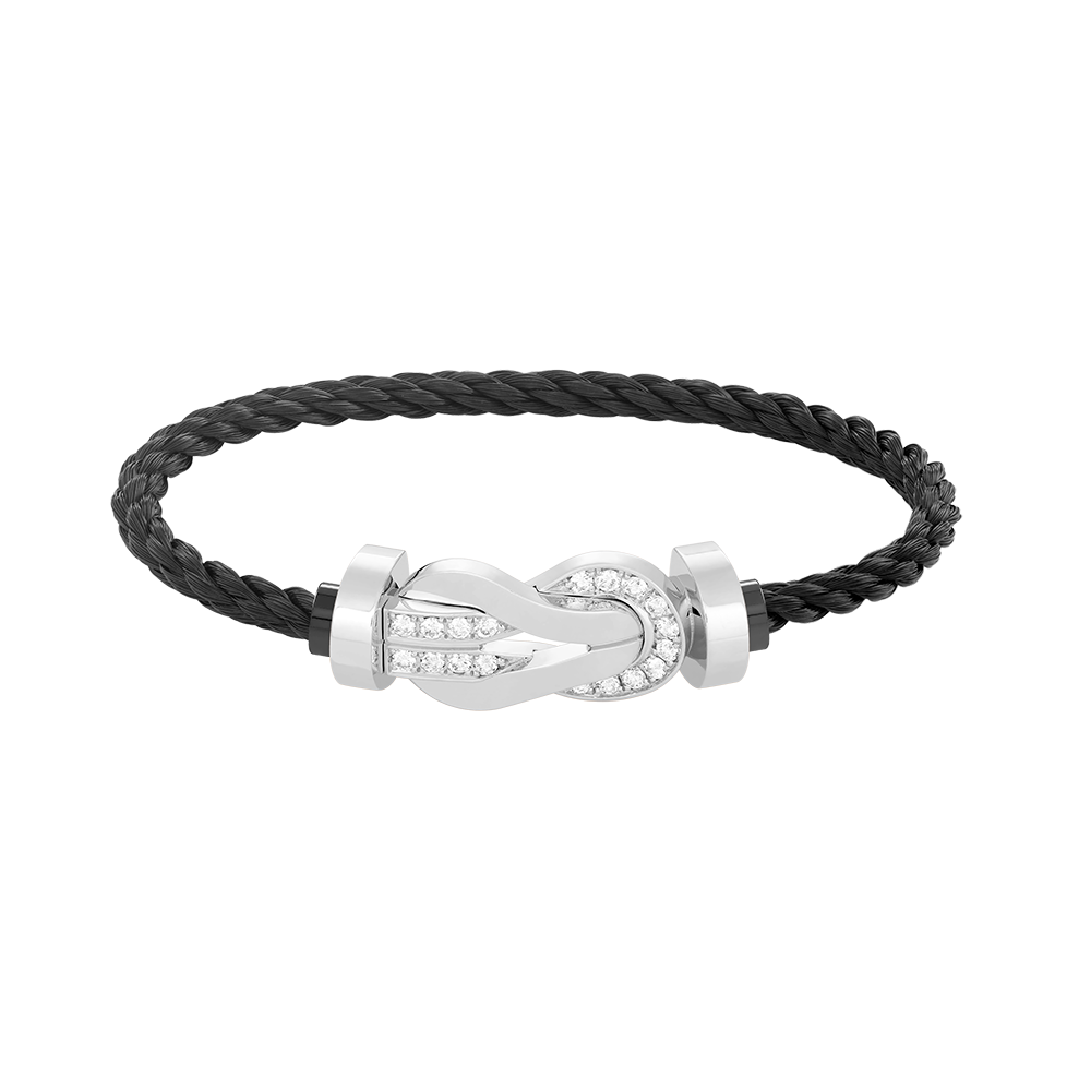 [Lucky Star]CHANCE LARGE 8 FIGURE BUCKLE HALF DIAMOND BRACELET SILVER