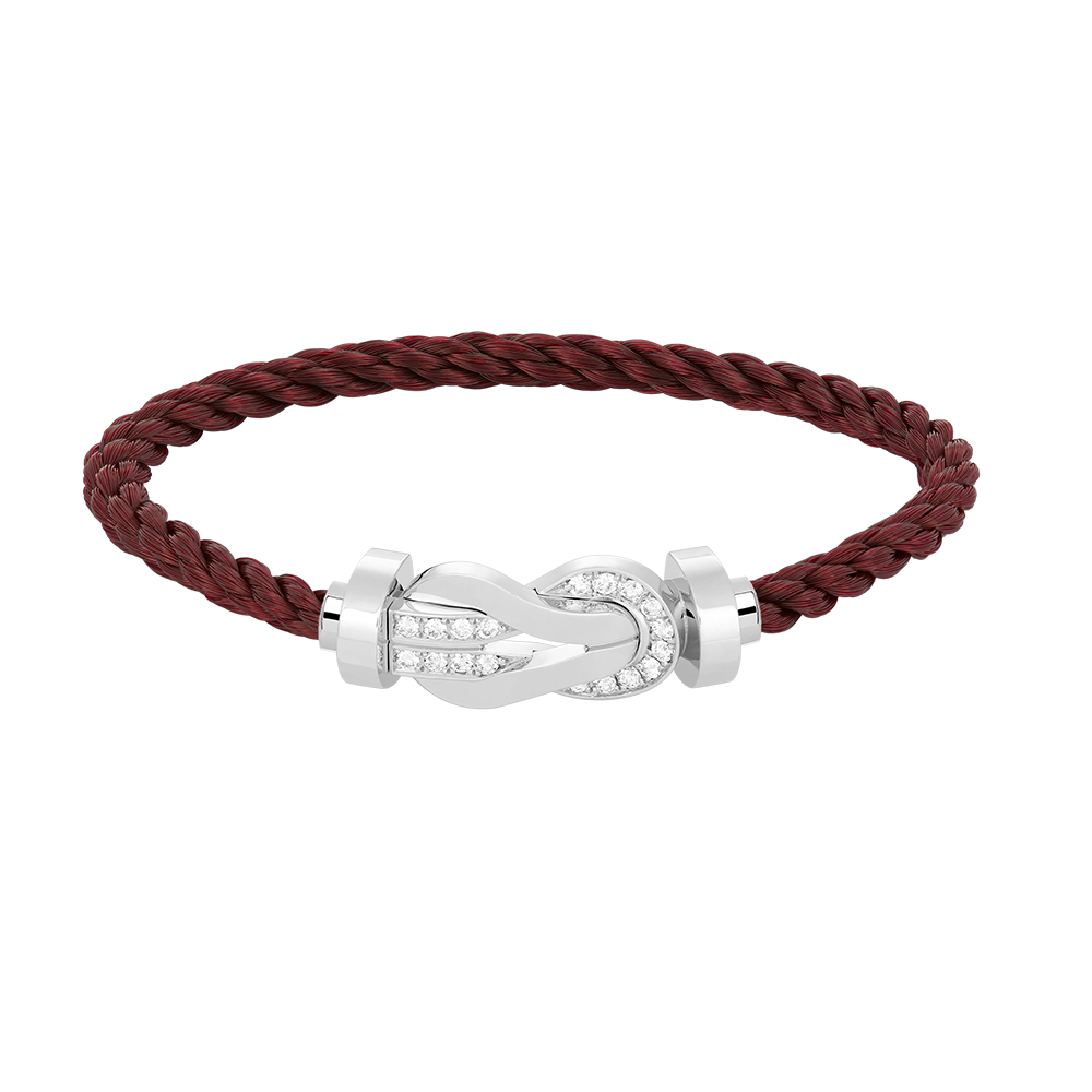 [Lucky Star]CHANCE LARGE 8 FIGURE BUCKLE HALF DIAMOND BRACELET SILVER