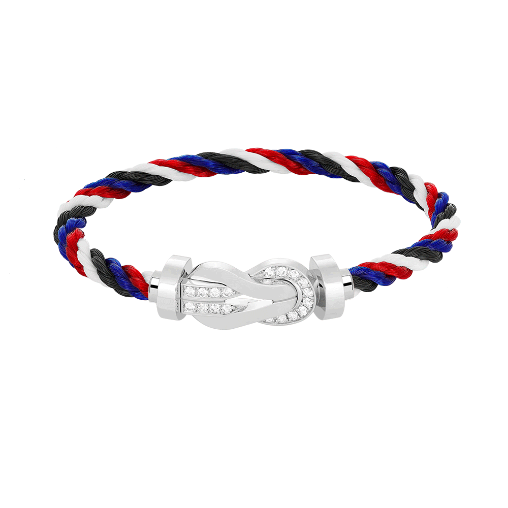 [Lucky Star]CHANCE LARGE 8 FIGURE BUCKLE HALF DIAMOND BRACELET SILVER