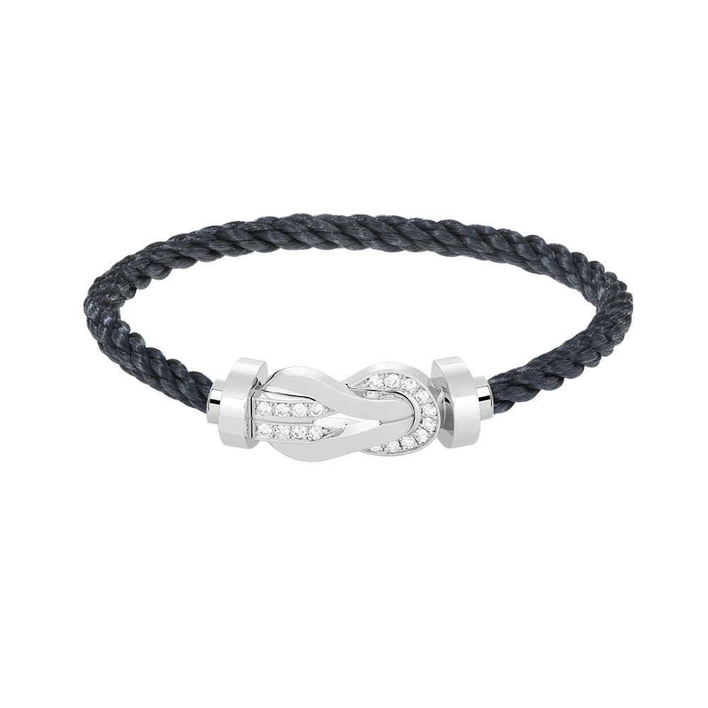 [Lucky Star]CHANCE LARGE 8 FIGURE BUCKLE HALF DIAMOND BRACELET SILVER