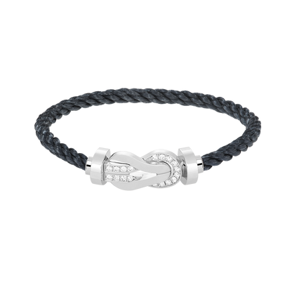 [Lucky Star]CHANCE LARGE 8 FIGURE BUCKLE HALF DIAMOND BRACELET SILVER