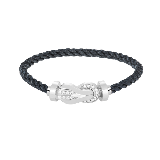 [Lucky Star]CHANCE LARGE 8 FIGURE BUCKLE HALF DIAMOND BRACELET SILVER