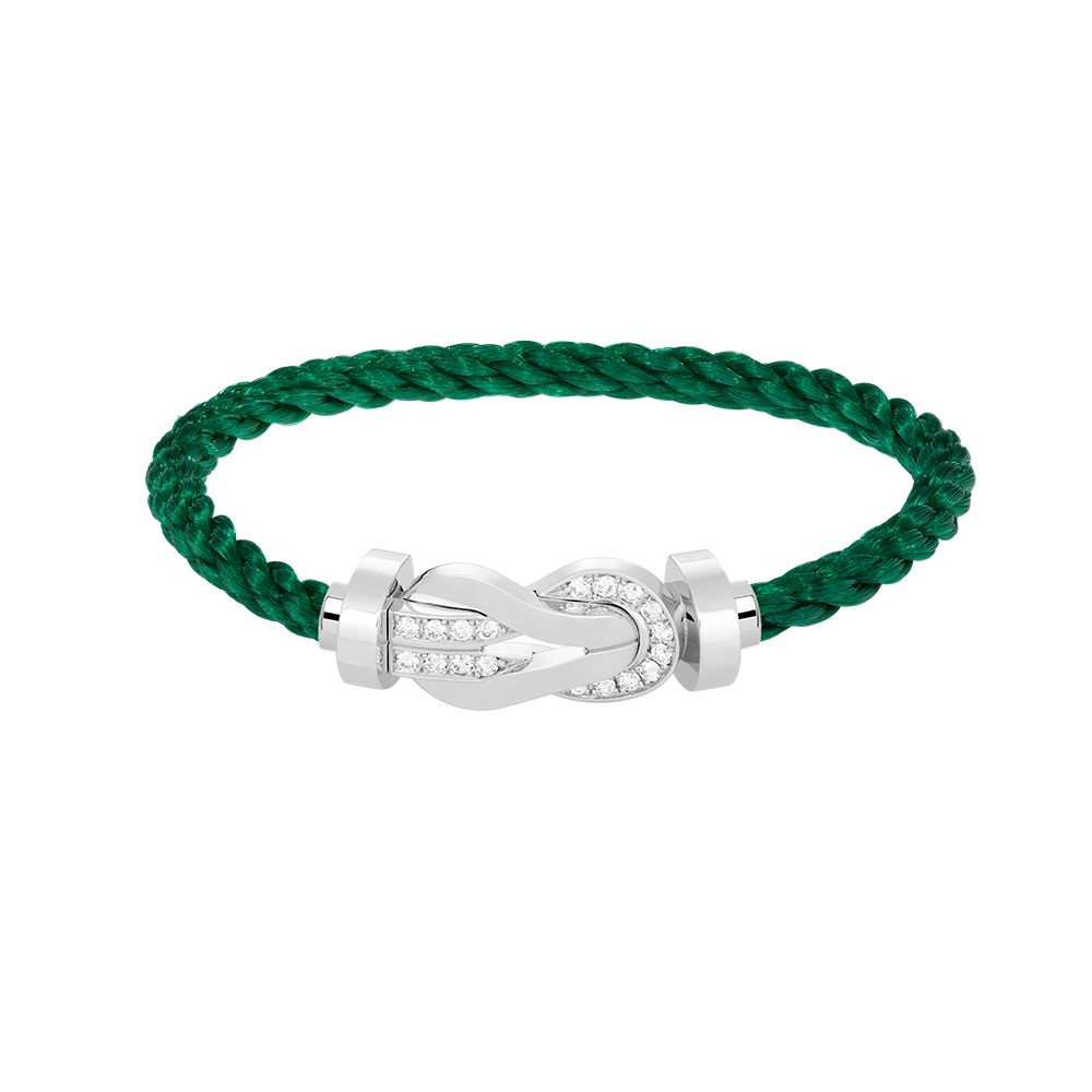 [Lucky Star]CHANCE LARGE 8 FIGURE BUCKLE HALF DIAMOND BRACELET SILVER