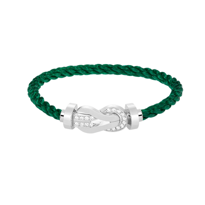 [Lucky Star]CHANCE LARGE 8 FIGURE BUCKLE HALF DIAMOND BRACELET SILVER