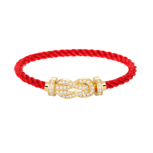 [Lucky Star]CHANCE LARGE 8 FIGURE BUCKLE FULLDIAMOND BRACELET GOLD