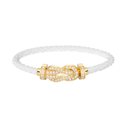 [Lucky Star]CHANCE LARGE 8 FIGURE BUCKLE FULLDIAMOND BRACELET GOLD