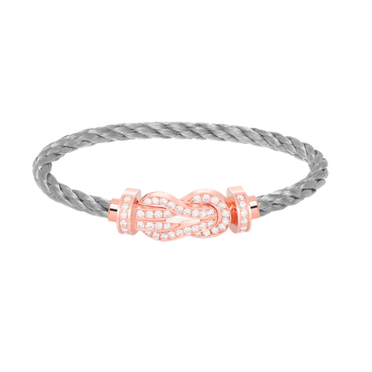 [Lucky Star]CHANCE LARGE 8 FIGURE BUCKLE FULL DIAMOND BRACELET ROSE GOLD