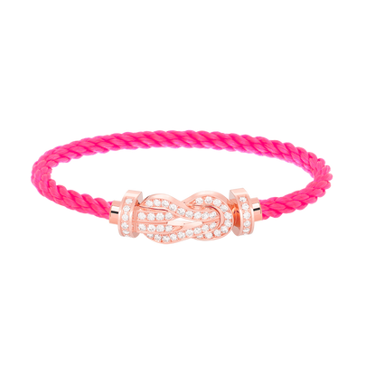 [Lucky Star]CHANCE LARGE 8 FIGURE BUCKLE FULL DIAMOND BRACELET ROSE GOLD