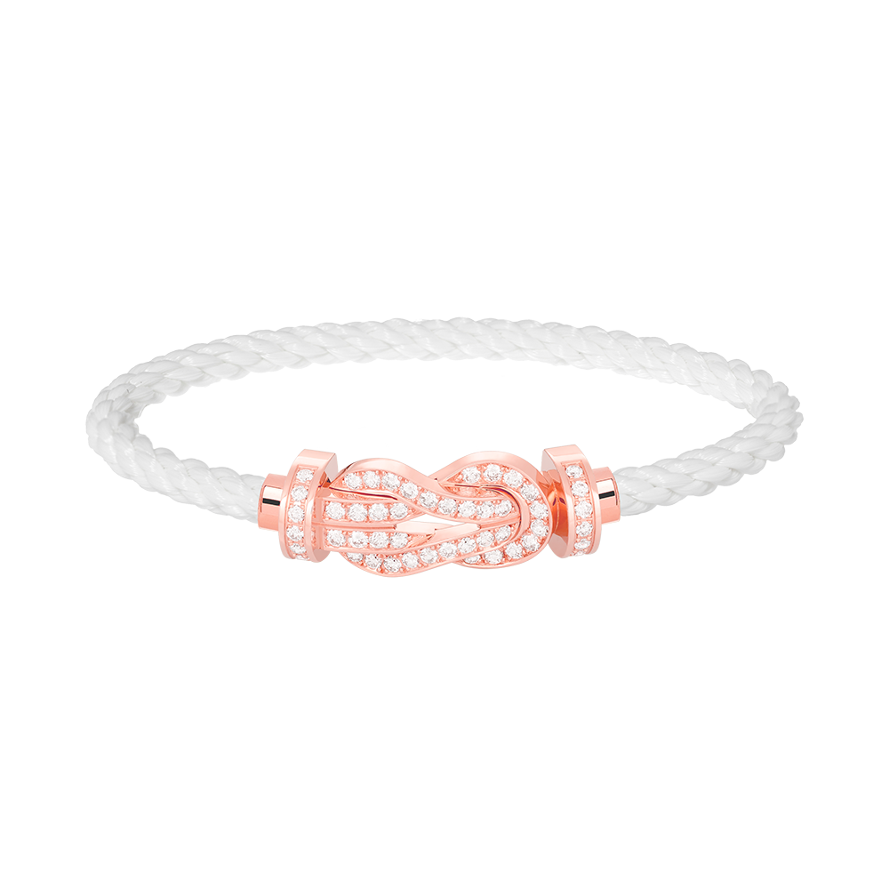 [Lucky Star]CHANCE LARGE 8 FIGURE BUCKLE FULL DIAMOND BRACELET ROSE GOLD