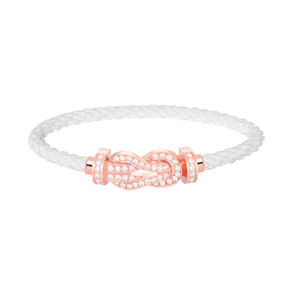 [Lucky Star]CHANCE LARGE 8 FIGURE BUCKLE FULL DIAMOND BRACELET ROSE GOLD