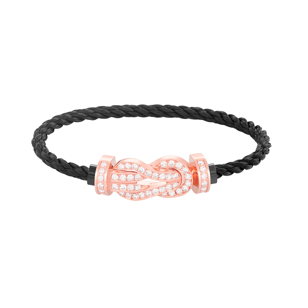 [Lucky Star]CHANCE LARGE 8 FIGURE BUCKLE FULL DIAMOND BRACELET ROSE GOLD