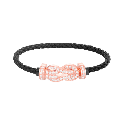 [Lucky Star]CHANCE LARGE 8 FIGURE BUCKLE FULL DIAMOND BRACELET ROSE GOLD