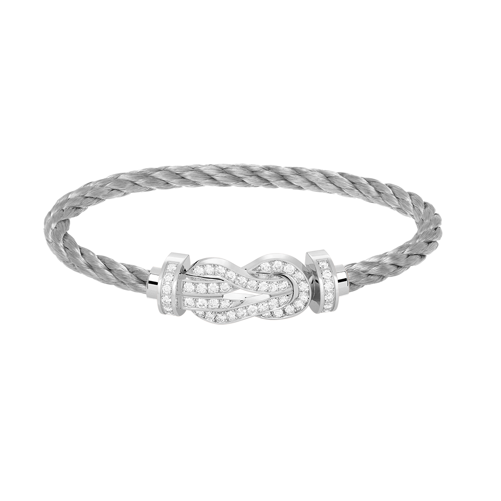 [Lucky Star]CHANCE LARGE 8 FIGURE BUCKLE FULL DIAMOND BRACELET SILVER