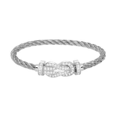 [Lucky Star]CHANCE LARGE 8 FIGURE BUCKLE FULL DIAMOND BRACELET SILVER