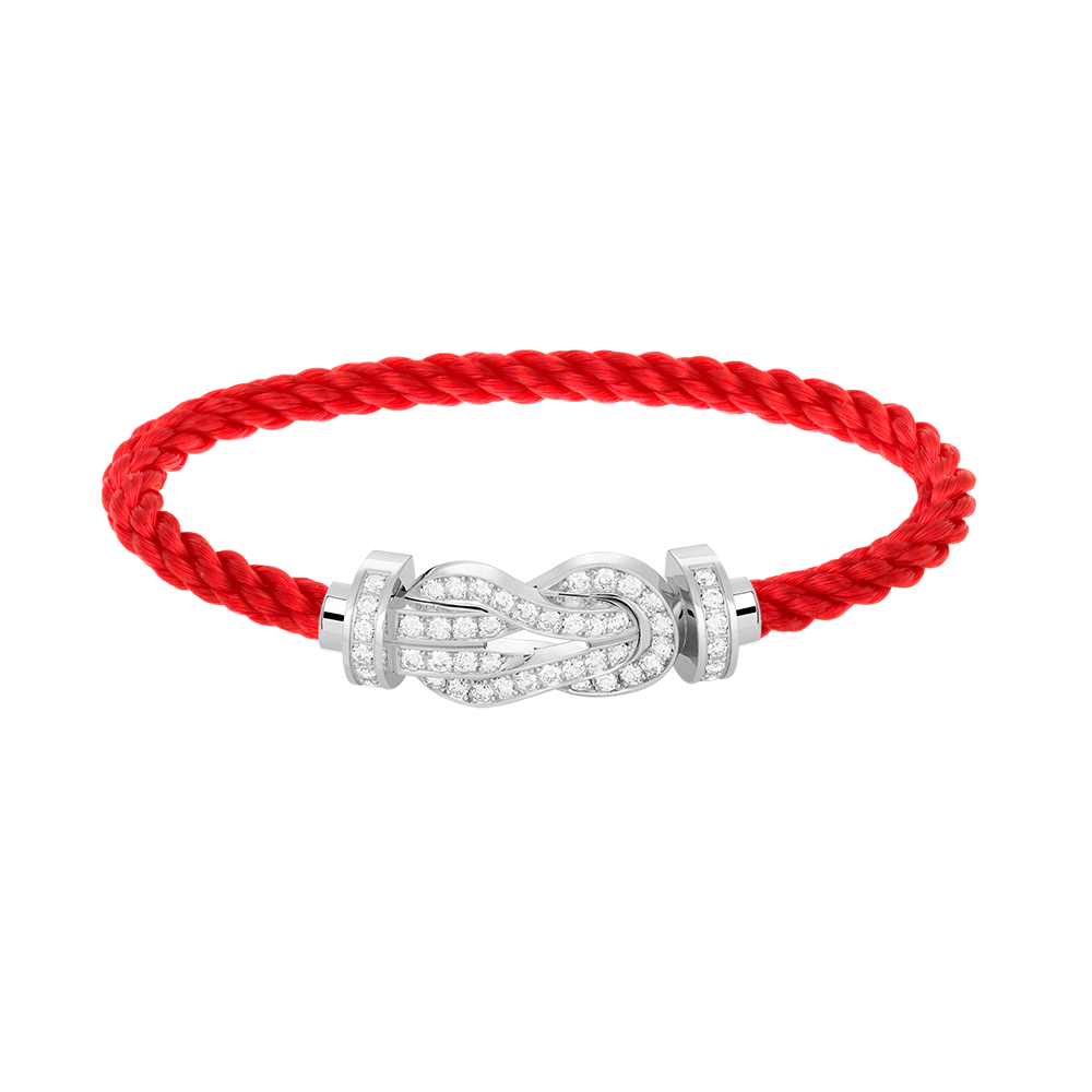 [Lucky Star]CHANCE LARGE 8 FIGURE BUCKLE FULL DIAMOND BRACELET SILVER