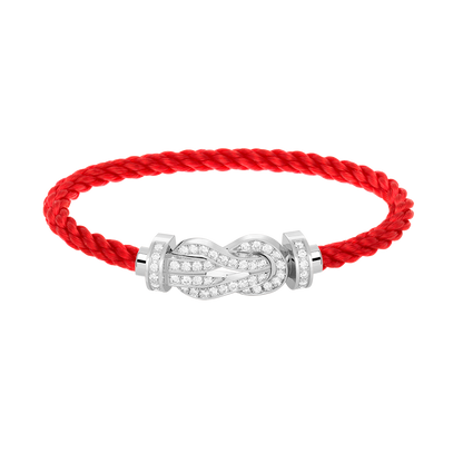 [Lucky Star]CHANCE LARGE 8 FIGURE BUCKLE FULL DIAMOND BRACELET SILVER