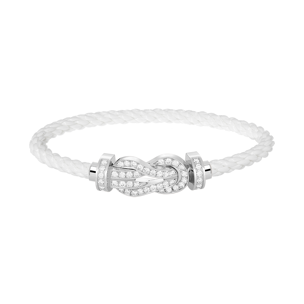 [Lucky Star]CHANCE LARGE 8 FIGURE BUCKLE FULL DIAMOND BRACELET SILVER