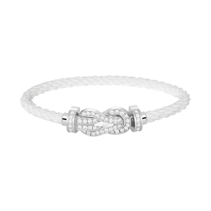 [Lucky Star]CHANCE LARGE 8 FIGURE BUCKLE FULL DIAMOND BRACELET SILVER