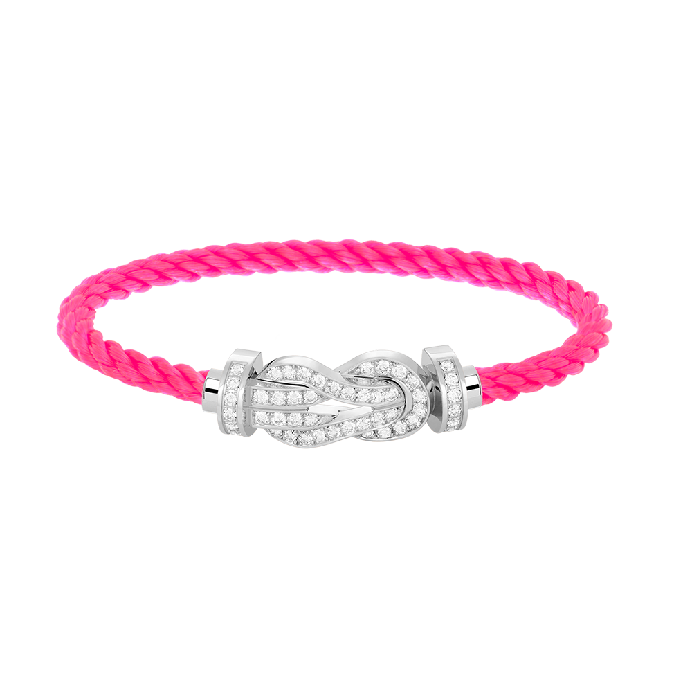 [Lucky Star]CHANCE LARGE 8 FIGURE BUCKLE FULL DIAMOND BRACELET SILVER