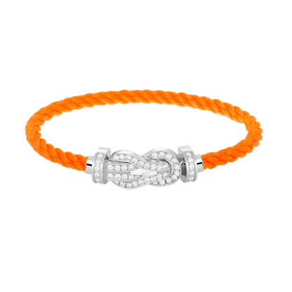 [Lucky Star]CHANCE LARGE 8 FIGURE BUCKLE FULL DIAMOND BRACELET SILVER