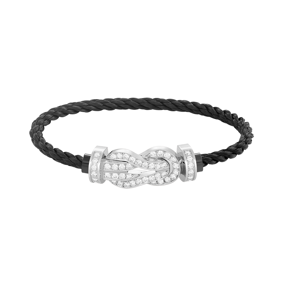[Lucky Star]CHANCE LARGE 8 FIGURE BUCKLE FULL DIAMOND BRACELET SILVER