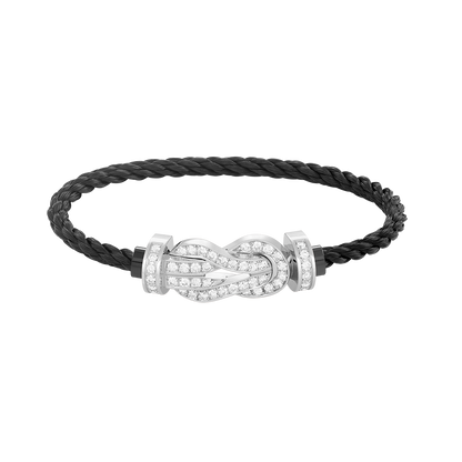 [Lucky Star]CHANCE LARGE 8 FIGURE BUCKLE FULL DIAMOND BRACELET SILVER
