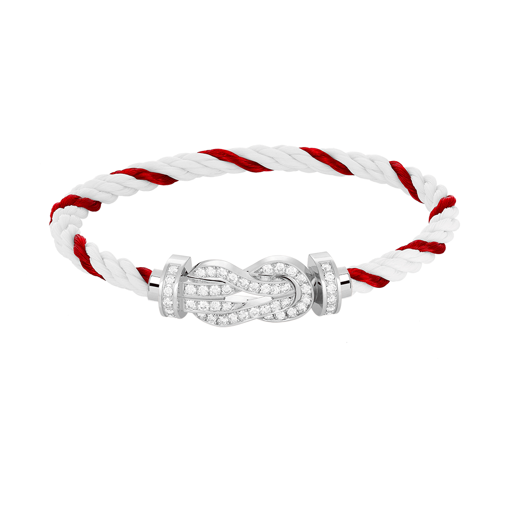 [Lucky Star]CHANCE LARGE 8 FIGURE BUCKLE FULL DIAMOND BRACELET SILVER