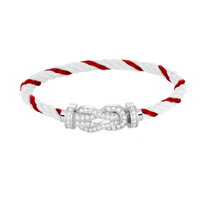 [Lucky Star]CHANCE LARGE 8 FIGURE BUCKLE FULL DIAMOND BRACELET SILVER