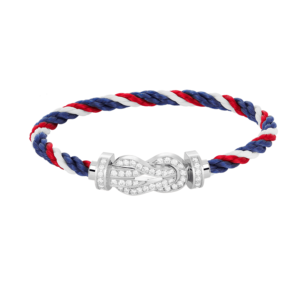 [Lucky Star]CHANCE LARGE 8 FIGURE BUCKLE FULL DIAMOND BRACELET SILVER
