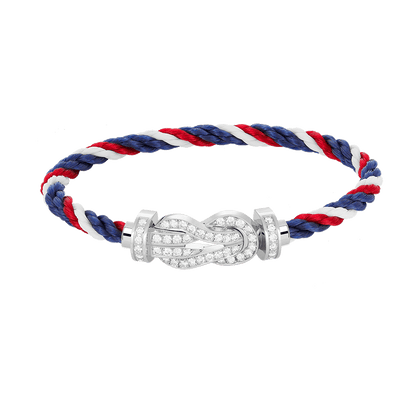 [Lucky Star]CHANCE LARGE 8 FIGURE BUCKLE FULL DIAMOND BRACELET SILVER