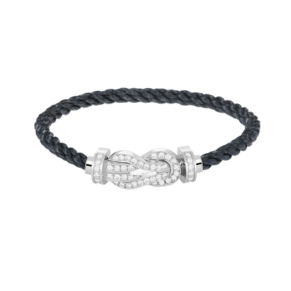 [Lucky Star]CHANCE LARGE 8 FIGURE BUCKLE FULL DIAMOND BRACELET SILVER