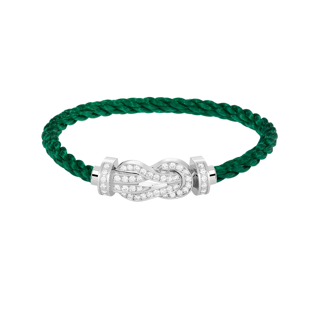 [Lucky Star]CHANCE LARGE 8 FIGURE BUCKLE FULL DIAMOND BRACELET SILVER