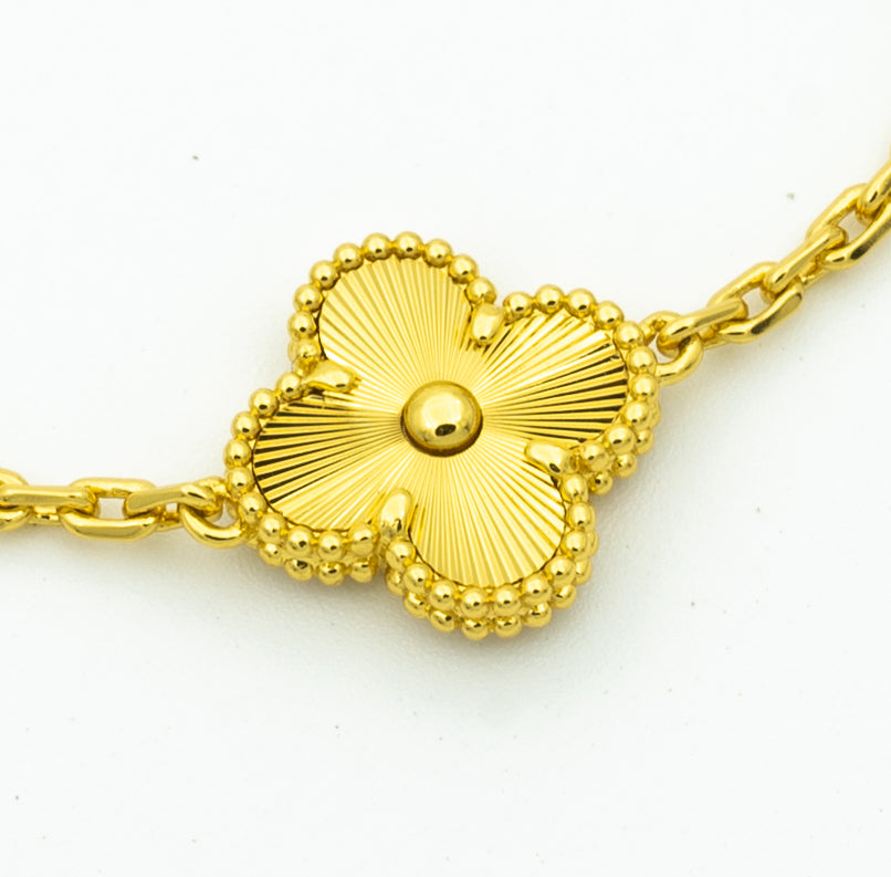 [Lucky Star]CLOVER BRACELET 5 MOTIFS GOLD DIAMOND