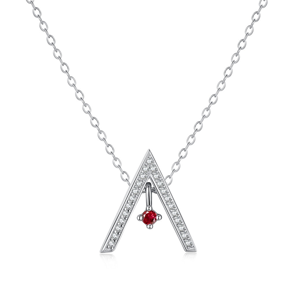 [Lucky Star]Sparkling "A" Shape Necklace